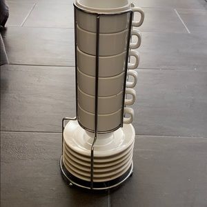 Espresso cups, saucers and stand